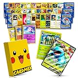 CARDMEX Sammelkarten Box für Pokemon Karten deutsch mit 50 verschiedenen...