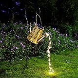 Solarleuchten Outdoor Garden Decor Large Hanging Lantern Waterproof Watering Can Landscape...