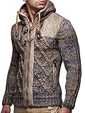 Leif Nelson Herren Strickjacke mit Kapuze Jacke Pullover Hoodie Sweatjacke Kapuzenpullover...