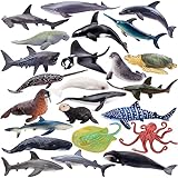 TOYMANY 24 Stück Tiere-Figuren Set Ocean Spielfiguren Spielzeug Meerestier-Figuren...