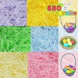 JOYIN 680g Ostergras Raffia Hamper Shreds, Geschreddertes SeidenPapier mit 6...