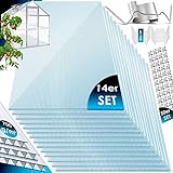 KESSER® 14x Polycarbonat Hohlkammerstegplatten 4mm 10,25 m² Doppelstegplatte 121x60,5 cm...