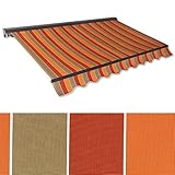 Kassetten-Markise 5 x 3 m braun-Terracotta (Profilfarbe: Anthrazit) Sonnenschutz Alu...