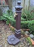 STANDBRUNNEN SÄULE BRUNNEN ALUGUSS Garten ANTIK Nostalgie Stil ZAPFSÄULE NEU, Braun