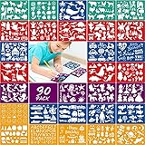 Qpout 30pcs Bunte Zeichenschablone für Kinder, Tier Meerjungfrau Dinosaurier...