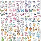 200+ Glitzer Tattoo Set Kinder Tattoo Kinder Mädchen, Wasserdichte Temporäre Tattoos zum...