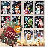 200 Fensterbilder Weihnachten - Weihnachtsdeko Fenster Selbstklebend - Große Fensterbild...