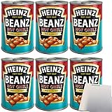 Heinz Baked Beanz Hot Chili High in Protein 6er Pack (6x390g Dose) + usy Block