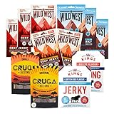 Beef Jerky und Biltong Test Paket - CRUGA, KINGS, WILD WEST Mix - Trockenfleisch...