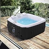 Arebos Aufblasbarer Spa | für drinnen und draußen | 4 Personen | 154x154cm |...