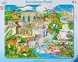 Ravensburger 6661 (-) Kinderpuzzle-06661 Besuch im Zoo-Rahmenpuzzle für Kinder...