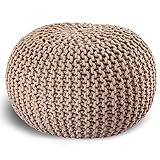 casamia Pouf Ø 55 o. 45 cm Sitzpouf Strickhocker Sitzpouf Bodenkissen nachhaltig...