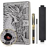 DND Dragon Notizbuch 3D geprägtes Ledertagebuch A5 Antigue Reisetagebuch mit Pen&Pen...