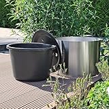 Brunnenbecken Set 30L mit ø 45cm GFK Deckel Edelstahl Beckenumrandung PE...