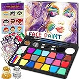 Gontence Kinderschminke Set - Schminke Kinder mit 20 Farben Pinsel Glitzer Make-Up-Schwamm...