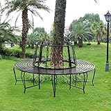 [en.casa] Baumbank Sorrent 160x84cm Rundbank 360° Gartenbank Parkbank Stahl...