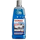 SONAX XTREME Shampoo 2 in 1 (1 Liter) Autoshampoo Konzentrat ohne Abledern zur Reinigung...