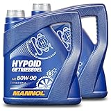 MANNOL 2 x 4 Liter, Hypoid Getriebeoel 80W-90 API GL 4/GL 5 LS