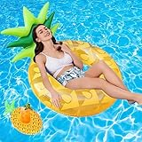 IWTBNOA Aufblasbar Ananas Luftmatratze, Aufblasbarer Schwimmsessel mit Rückenlehne,...