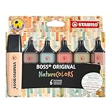 Textmarker - STABILO BOSS ORIGINAL NatureCOLORS - 6er Pack - beige, warmgrau, grünerde,...