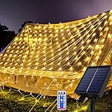 UISEBRT Solar Lichternetz Außen 6x4m 480LED Warmweiß, Solar Weihnachtsbeleuchtung LED...