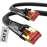 SNOWKIDS Cat 8 LAN kabel 3m, 40Gbps LAN Kabel Hochgeschwindigkeits 2000MHz S/FTP...