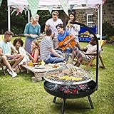 BBQ Smoker für Außenterrasse, Garten Holzkohlegrills BBQ Schwenkgrill Ø65cm Standgrill...