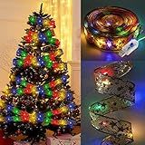 AIFUSI 10 Meter 100 LEDs Weihnachtsbeleuchtung Innen Satinband Lichterketten 8...