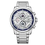 Citizen Chronograph Quarz Silber Zifferblatt Herrenuhr AN3690-56B