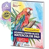 Tritart Aquarellpapier A4 300g - Din A4 - Weiß 20 Blatt - Aquarellblock zum...