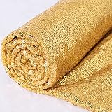 Pailletten Stoff Meterware Gold Futterstoff Pailletten Material Stretch...