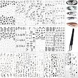 Nagelsticker Selbstklebend,22 Sheets Schwarze und Weiße Blumen Self-Adhesive Manicure...