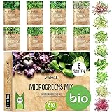 valeaf BIO Microgreens Set I 8 Sorten Sprossen Samen Pflanzset mit Keimsprossen...