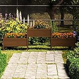 ECLAY Lawn & Garden Gartentöpfe & Übertopf Honigbraun 245,5x44x75 cm Massivholz Kiefer