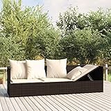 Yolola Gartensofa mit Kissen Gartensofa 3-Sitzer Rattan Sofa Balkonmöbel Lounge Sofa...