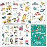 SUGERU® 100+ Tattoo Kinder Hautfreundlich,Bunter Mix Tatoos Aufkleben Sticker...