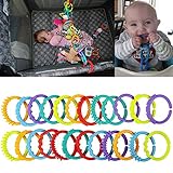 Beißring für Babys, bunte Regenbogenringe, Kinderwagen, Geschenk, Dekoration, Spielzeug,...