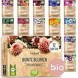 valeaf BIO Blumen Samen Set I 12 Sorten Blumensamen I Premium Samen Blumen I Pflanzensamen...