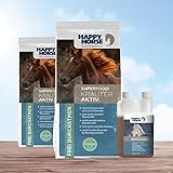 Happy Horse Superfood Kräuter Aktiv 2 x 14 kg + Atemwege und Bronchialsaft 1000 ml - zur...