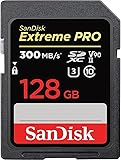 SanDisk Extreme PRO SDHC UHS-II Speicherkarte V90 128 GB (300 MB/s, 8K-, 4K- und...