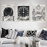 Alishomtll Tarot Wandbehang, Wandteppich Set, Sonne Mond und Stern Wandtuch mit...