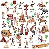 Wild West Cowboys und Indianer Kunststoff-Figuren, Spielset, 77-teilig, Lernspielzeug,...