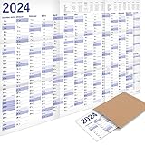 Yohmoe® XXL Jahresplaner 2024 Wandkalender (98 x 68 cm) GEFALZT in Poster...