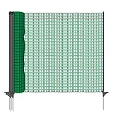 VOSS.farming 20m Gartennetz, Universal Begrenzungszaun, 80cm, 12 Pfähle, dunkelgrün,...