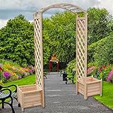 Melko Rosenbogen aus Holz Rankhilfe für Kletterpflanzen Pergola Gartenbogen inkl. 2...