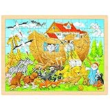 Goki 57535 Einlegepuzzle Einzug in die Arche Noah, gemischt, Medium