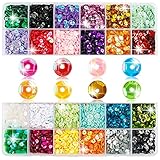 24 Farben Pailletten zum Basteln, 5mm Glitzer Pailletten zum Aufnähen mit Box, Bunte...