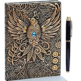 3D Phoenix Vintage 2019 Tagebuch+ Stift,A5 Notizbuch Liniert,Personal Organizer...