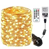 30M LED Lichterkette aus Kupferdraht 300LEDs Warmweiß Lichterkette mit Stecker...