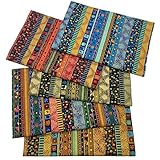 aufodara 5 Stück Baumwollstoff 47x47cm Ethnisches Muster Bronzing Stoffpaket Patchwork...